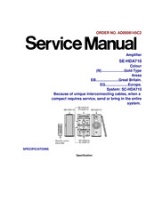 Technics SE-HDA710 Service Manual