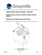 Graymills PRINTCLEAN PCL974 Operation And Maintenance Instructions