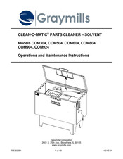 Graymills CLEAN-O-MATIC COM904 Operation And Maintenance Instructions