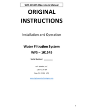 HST WFS - 101545 Original Instructions Manual