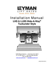 Leyman Hide-A-Way LLBS2500 Installation Manual