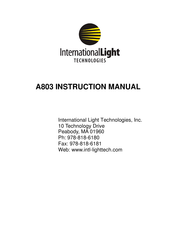 International Light Technologies A803 Series Instruction Manual