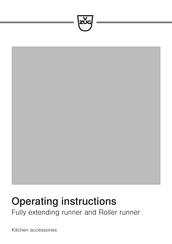 V-ZUG 60A-63A Operating Instructions Manual