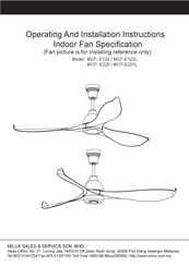 MILUX MCF-E221L Operating And Installation Instructions