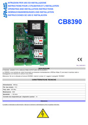 ARMAS CB8390 Operating And Installation Instructions