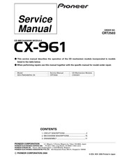 Pioneer CX-961 Service Manual