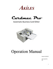 Akiles Cardmac Pro Operation Manual