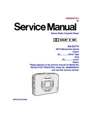 Panasonic RQSX77V - PERSONAL STEREO Service Manual