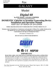 Fox GALAXY Digital 60 Installation And Operation Manual