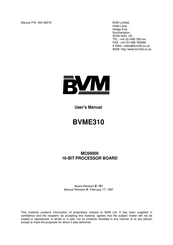 BVM BVME310 User Manual