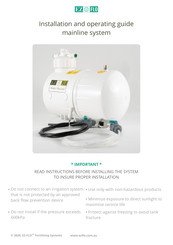 EZ FLO EZ001 Installation And Operating Manual