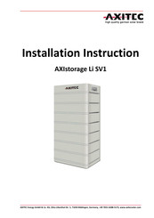 AXITEC AXIstorage Li SV1 Installation Instruction