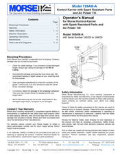 Morse 195AM-A Operator's Manual