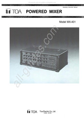 Toa MX-401 Operating Instructions Manual