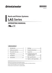 Oriental motor LAS Series Operating Manual