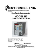 Neutronics NTRON PureN2 Operation Manual