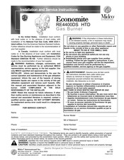 Midco Economite RE4400DS Installation And Service Instructions Manual