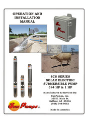 SUNPUMPS PCA-120BLS-M2 Operation And Installation Manual