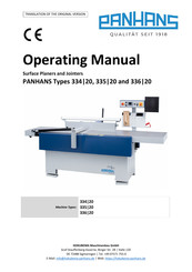 PANHANS 335|20 Operating Manual