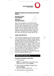 BELL LABS INNOVATIONS Lucent Technologies DEFINITY 8410 Quick Reference