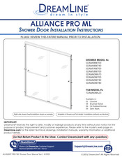 Dreamline SDAM48W700VTX01 Installation Instructions Manual