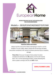European Home E72 Instructions Manual