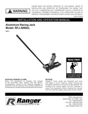 Ranger Products RFJ-3000AL Installation And Operation Manual