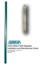 ADTRAN HDSL4 T200 H4TU-R Installation And Maintenance Manual