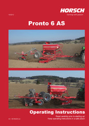 Horsch Pronto 6 AS Operating Instructions Manual