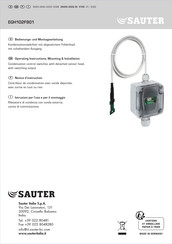 sauter EGH102F901 Operating Instructions, Mounting & Installation