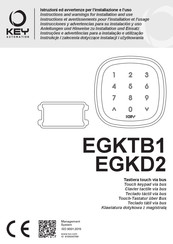 Key Automation EGKTB1 Instructions And Warnings For Installation And Use