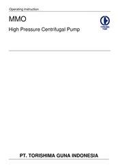 Torishima Pump MMO Operating Instructions Manual