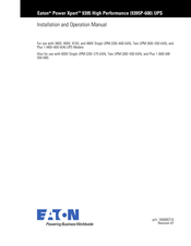 Eaton 9395P-600 Installation And Operation Manual