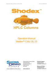 Showa Denko Shodex C18U 2B Operation Manual