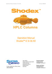 Showa Denko Shodex Shodex IC SI-36 4D Operation Manual
