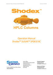 Showa Denko Shodex SUGAR SP0810 8C Operation Manual
