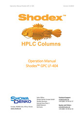 Showa Denko Shodex GPC LF-404 Operation Manual