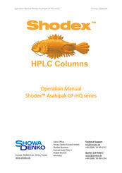 Showa Denko Shodex Asahipak GF-HQ Series Operation Manual