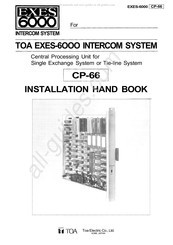 Toa EXES 6000 CP-66 Installation Handbook
