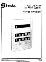 Simplex 4002 Life Alarm Service Instructions Manual