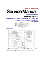 Panasonic NV-FJ625ECY Service Manual