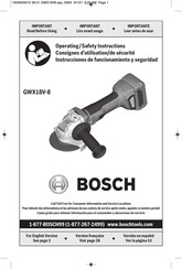 Bosch GWX18V-8N Operating/Safety Instructions Manual