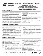 Walker Magnetics NEO-1000 Operation Manual