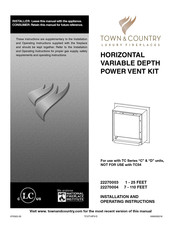 Town & Country Fireplaces 22270003 Installation And Operating Instructions Manual