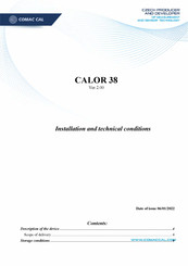 COMAC CAL CALOR 38 Installation And Technical Conditions