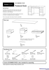 Homestyles 20 08000 0181 Quick Start Manual