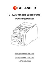 Golander pump BT103S Operating Manual