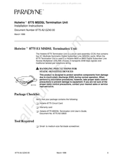 Paradyne Hotwire 8775 MSDSL Installation Instructions Manual