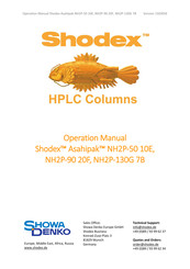 Shodex Asahipak NH2P-50 10E Operation Manual