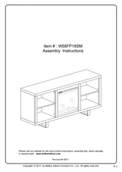 Walker Edison W58FP18SM Assembly Instructions Manual